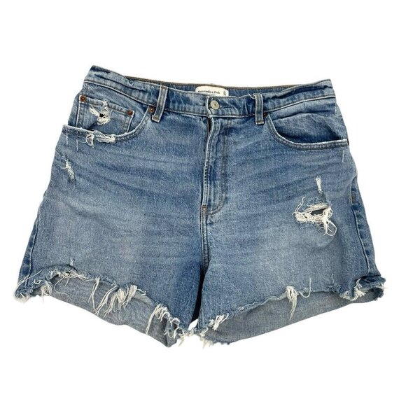 Abercrombie & Fitch Pants - Abercrombie & Fitch Blue Distressed Denim Shorts